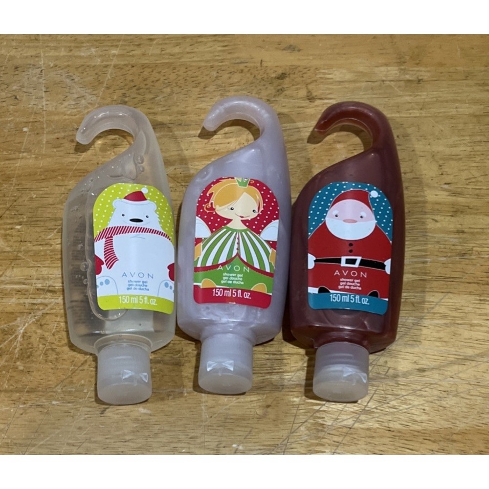 Avon Holiday Shower Gel Peppermint Vanilla Apple Walnut Sugar Plum 5 oz. NOS